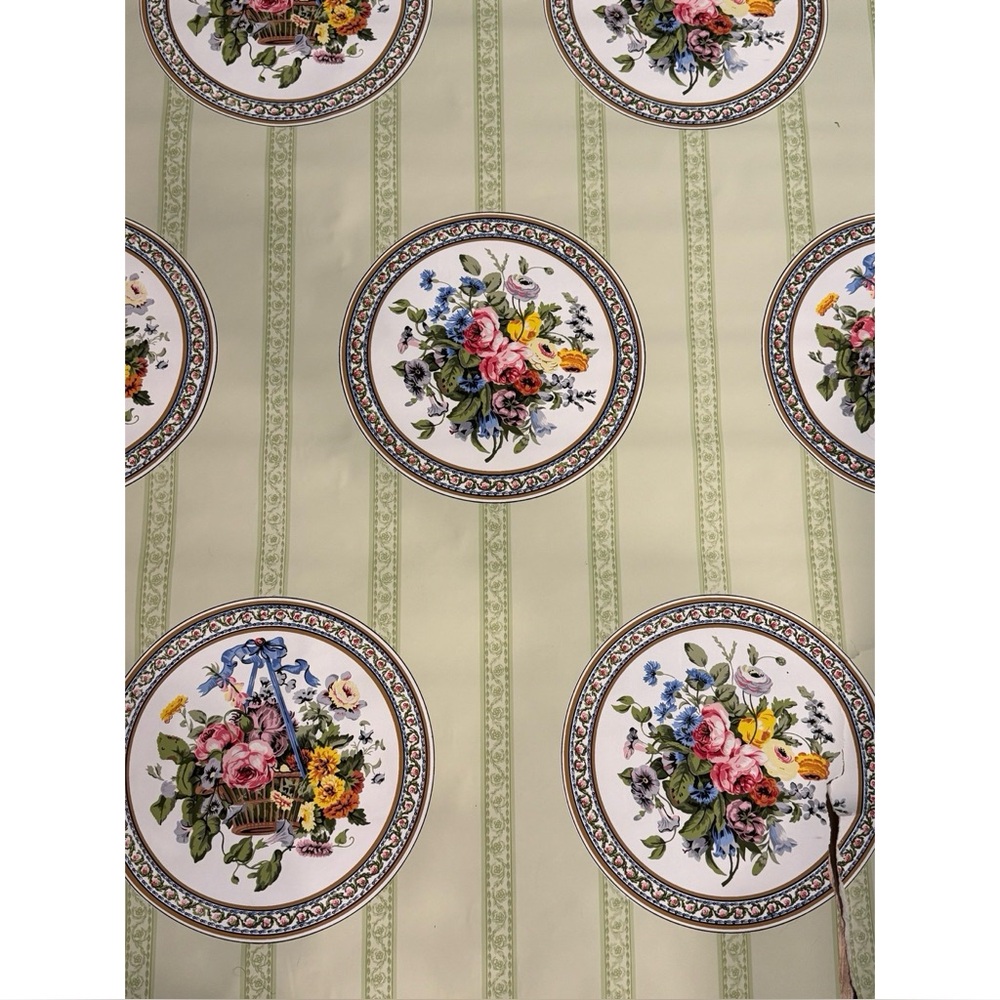 Westgate Vintage Wallpaper Hand Printed Floral Design Croquette 1988 Rare Find